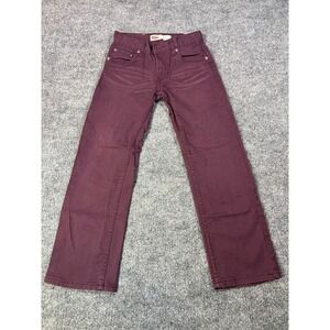 Levi's Women's 10 REG 505 Straight‎ Plum Burgundy Stretch Jeans Y2K Grunge